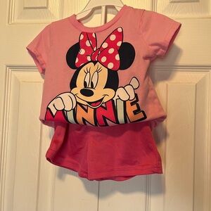 Disney Junior Minnie Mouse T-Shirt and Mesh Shorts Outfit Set